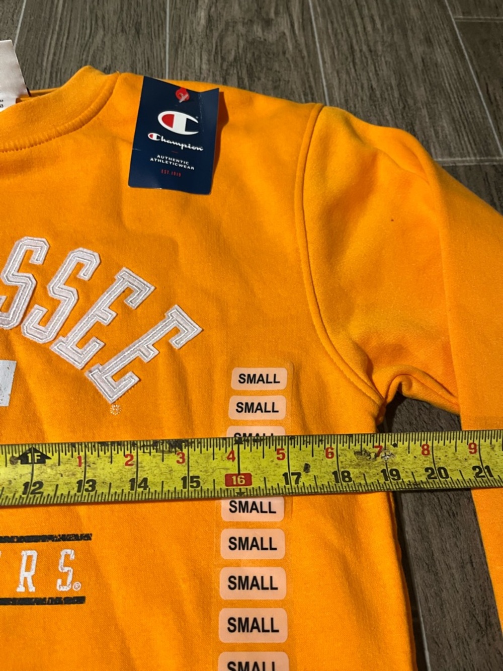 Champion Tennessee Volunteers Crewneck Sweatshirt Orange Men’s Small Long Sleeve - Picture 5 of 6